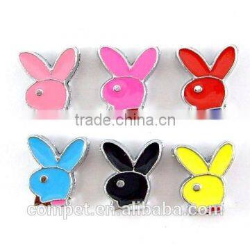 Rabbit Head Cartoon Enamel Slide Charm 8mm inner Width Wholesale