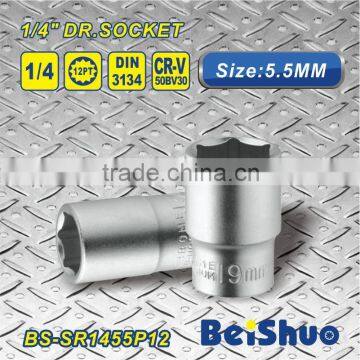 Professional 55mm 1/4"Dr. 12 Point Satin Socket Chrome Vanadium Socket Wrench