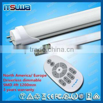 110~130lm/w,single/double ended power supply dimmable tube t8