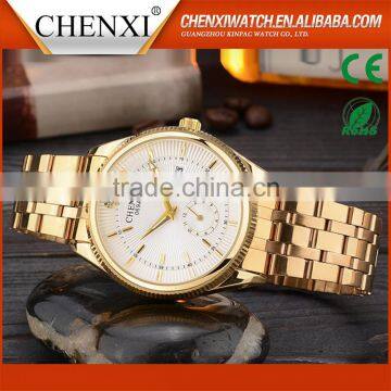 Wholesale 3Atm Waterproof Quartz Day/Date Man And Woman Gold Watchs