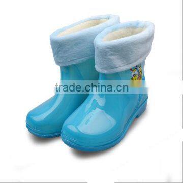 Flat heel children rain boots Transparent rubber boots Child boots children cartoon transparent PVC waterproof rain boot