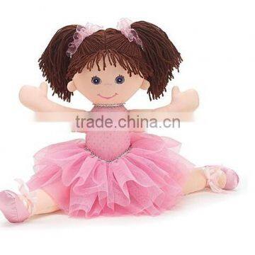 Fabric Rag Doll in Ballet Skirt/ 18" Ballerina Doll Adorable Doll for Ballet Dancers