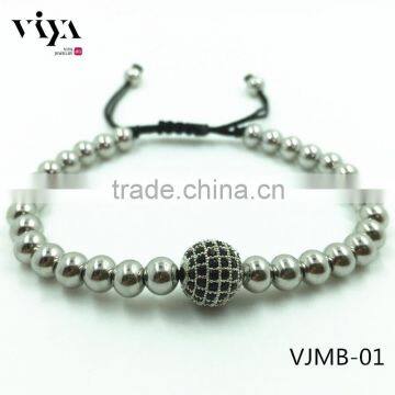 2016 Latest Round Bead Beaded Bracelet and Handmade Macrame Adjustable rope bracelet