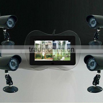 7 Inch baby monitor system 2.4G ISM Digital +4 camera Support NTSC/PAL TV system & single screen and 4 screen