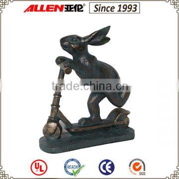 Bronze Rabbit Ride Scooter Decoration