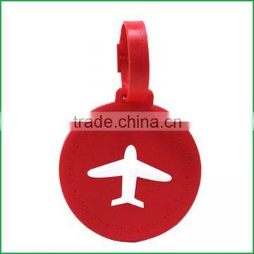 Round plastic luggage tag rubber loop