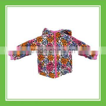 Products Bros Embroidery Baby Rinne Head Pink Purple Orange Leopard Pattern Girl Long Sleeve Zipper With Pocket