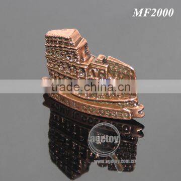 3D Italy The Roman Colosseum Souvenirs Fridge Magnet Rose Copper Roma Il Colosseo Metal Customization Magnet photo-3