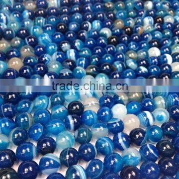 10mm Natural Blue Color Faceted Round Agate Beads Gemostone Beads With Vein photo-4