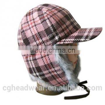 China manufacture wholesale fur hat/ russian style fur hat/ fur ball beanie hat