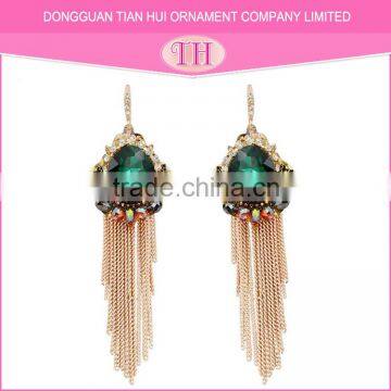 2016 new fashion women simple trendy style tassels diamond design crystal earring