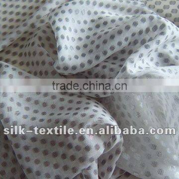 cutted silk jacquard chiffon with metallic