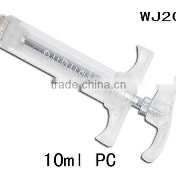 WJ204 10ml adjustable PC veterinary plasitc steel syringe