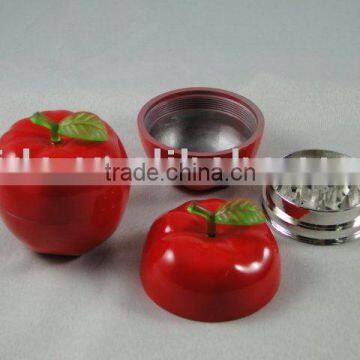 red big apple shape tobacco grinder