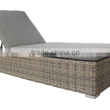 popular outdoor rattan lounger with cushion