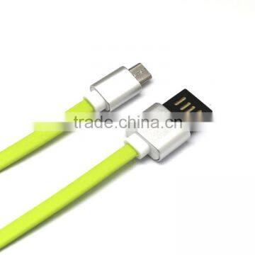 Newest double-side flat noodle Micro USB colorful data charging cable for Samsung