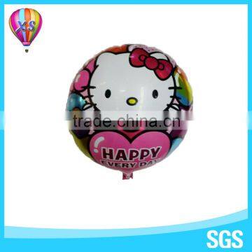 2016 round shape decoration mylar balloon with hello kitty foil and different colors for party and wedding stage favors