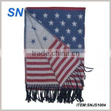 latest fashion american flag scarf for winter women