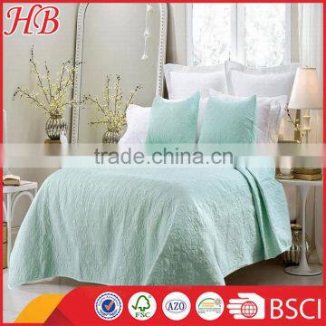 2016 new design factory cotton stiching quilt ,solid color home bed quilt set
