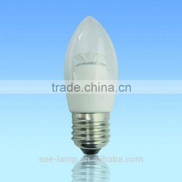 2014 High Lumen clear led candle bulb 7w E27 500lm 360 degree CE ROHS