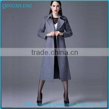 long pattern elegant wool coat for women