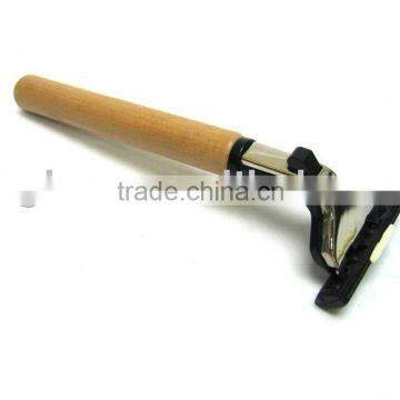 WR124 China Supplier Men Shaving Razor With Wooden Handle