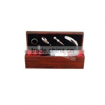 Deluxe wood wine opener set