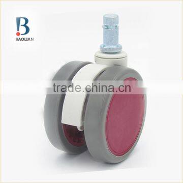 ISO certified classical 64mm purple red TPR &PU furniture appliance caster wheels for refrigerator