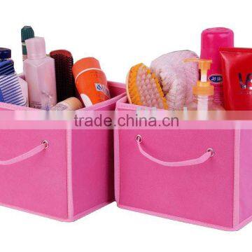 Pink supplies storage bin