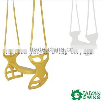 Outdoor back-to-back glider swing with soft grip chains