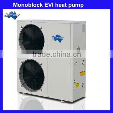 Low temperature EVI central heating pump