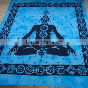 tibetan chakra om sign printed tapestry