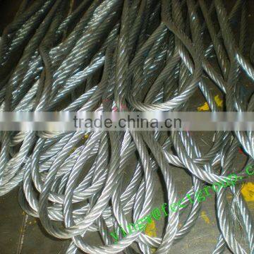 wire rope sling price/galvanized steel wire rope sling 6X19+FC