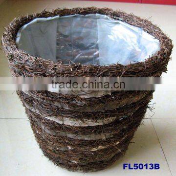 Birch Bark Basket Flower Pot