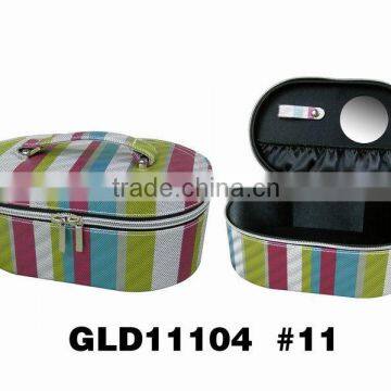 PVC leather zipper cosmetic case coloful handle box