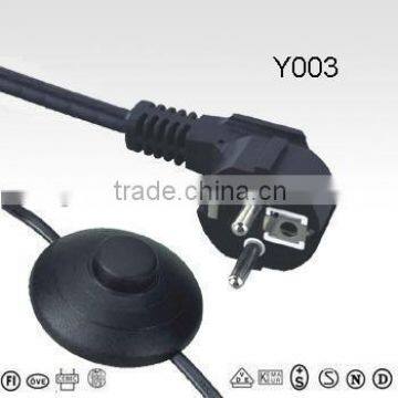 Factory price European standard power cord inline switch