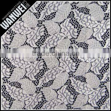 leaves flowers with elastic bright yarn fabric for skirts and wedding dress spandex nylon lace fabric wholesale K-164