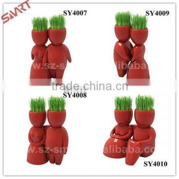 Home decoration for gifts lover red man ceramic grass doll                        
                                                Quality Choice