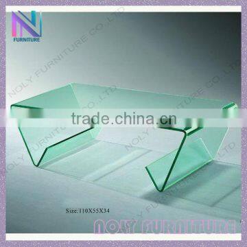 Home used total clear toughened glass table top square crystal coffee table