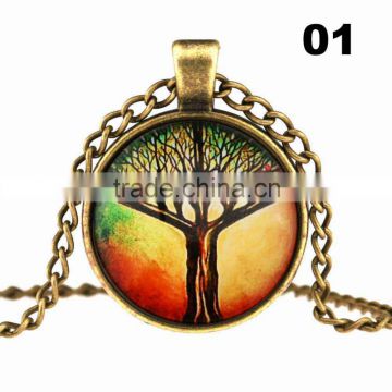 Tree Of Life Brass Necklace Picture Photo Locket Pendant Statement Necklace Gift