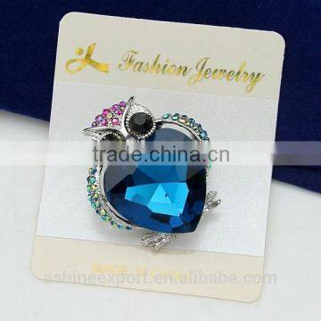 Cute Animal Series-cute Bulk Heart Crystal Owl Brooch/handmeade Rhinestone Brooch photo-2