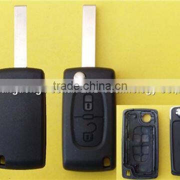 car key blanks wholesale for peugeot remote key blank 407 2 buttons folding key