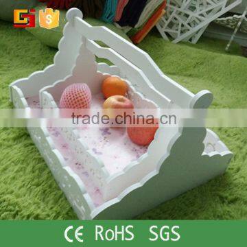 Natural white wood fruit basket hollow out vegetable basket / tray                        
                                                Quality Choice