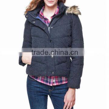 New European style short jacket navy color coat for woman