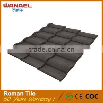 Excellent Fire Resistance Colored Stone Coated Metal Steel Roman Roof Sheets Tile