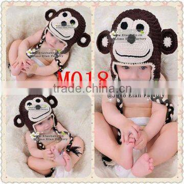 efan crochet baby hat tuque hand knit winter earflap infant toddler animal monkey caps acrylic beanie minions