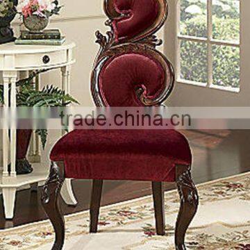 Stocking furniture Solid wood hand carved accent chair,antique style wooden chair with fabric cushion Morden classic Chair