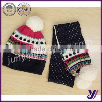 Children's polar fleece Wool felt hat scarf gloves set factory sales (can be customized)