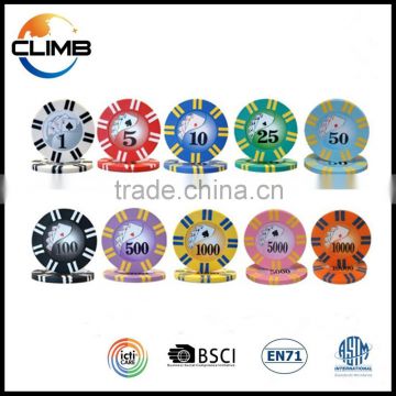 China Professional premium 8g cheap clay two-tone sticker custom poker chips