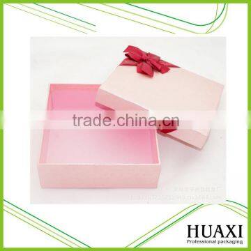 Girls Pink Empty Paper Box Gift Packaging with Bowknot